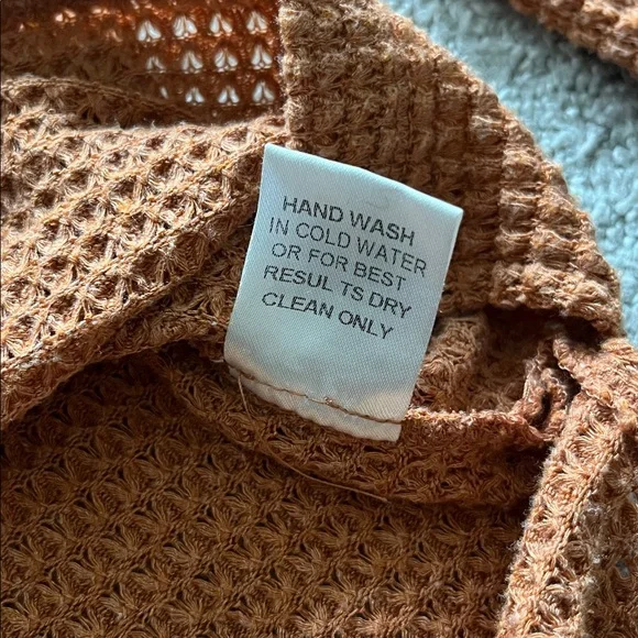 Pink Lily Rust Waffle Knit Longsleeve - Picture 3 of 5